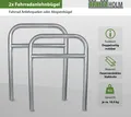 Produktbild: 2 x Fahrradanlehnbügel 78 x 115 cm Stahl feuerverzinkt Ø 60 mm grau Einbetonieren Fahrradständer Parker Typ H