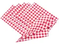 Produktbild: ZOLLNER 6er Set Stoffservietten, Servietten, 45x45 cm, Baumwolle, rot weiß