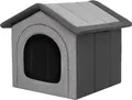 Produktbild: Hundehütte Hundeecke Ruhebereich Zwinger Tierheim Hundezwinger Haustierhütte Haustierzwinger - 44 x 38 x 45 cm [Größe: R2] - Graphit Ökoleinen + Graphit Oxford