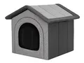 Produktbild: Hundehaus Hundehütte für kleine Hunde - Katzenhaus, Katzenhöhle - mit herausnehmbarem Dach - Tierhaus für Katzen und Hunde für Drinnen/Indoor - Graphit - 44 x 38 x 45 cm [R2 / M]