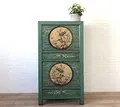 Produktbild: OPIUM OUTLET chinesischer Vintage Schrank Hochzeitsschrank hohe Kommode Shabby Chic Stil asiatisch orientalisch Schlafzimmer, Wohnzimmer (Design 6)