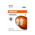 Produktbild: Osram ORIGINAL LINE 12V, W5W, signal lamp, Glass Wedge Base, Double Blister (2 lamps), white