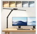 Produktbild: Jibenhome LED Schreibtischlampe Doppelkopf Schreibtischlampe LED dimmbar, Augenschutz Monitorlampe, 24W 80CM klemmbar Tischlampe, 5 Farbmodi