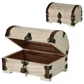 Produktbild: Holztruhe Schatztruhe 21x13x15 Schloss Deckel Truhe Aufbewahrung Deko Holzkiste