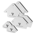 Produktbild: STAHLWERK Schweißmagnet 6er Set – 4 Magnete je 11,3 kg (25 lbs) & 2 Magnete je 4 kg (9 lbs) Haftkraft, feste 30° / 45° / 60° / 75° / 90° / 135° Winkel, Magnet-Schweißwinkel für präzises Arbeiten