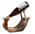Produktbild: Flaschenhalter Weinhalter aus Holz Ente Dekoration Geschenk Saufente 34cm