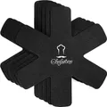 Produktbild: Chefarone Pfannenschoner Filz - 5er Set - 38 cm - XL Pfannenschutz - Stapelschutz für perfekten Pfannen Schutz (schwarz)
