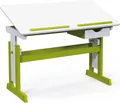 Produktbild: FURNARO Kinderschreibtisch Schreibtisch Ida weiß grün höhenverstellbar 109x55 cm