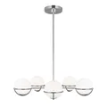 Produktbild: Apollo Kronleuchter nickel poliert 5-flammig Opalglas Feiss