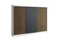 Produktbild: A&J MöbelLand GmbH Schiebetürenschrank IOSA 200 cm mit 4 Schubladen, und 3D Lamellen (TOP ANGEBOT! Geräumiger Schrank mit einer Breite von 200 cm ideal zur Aufbewahrung von Kleidung und Accessoires. 4 Schubladen und viel Stauraum. TOP PRODUKT! Wählen Sie das ideale Modell für Ihr Schlafzimmer!, Inclusive 4 Schubladen) Breite: 200 cm, Höhe: 215 cm, Tiefe: 59,5 cm