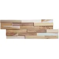 Produktbild: Holzpaneele 3D Wandverkleidung Wandpaneele Holz - 1 m² Echtes Teakholz Smooth W