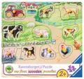 Produktbild: 10 Teile Ravensburger Kinder Holz Puzzle my first Morgens Bauernhof 03689