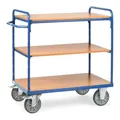 Produktbild: fetra Etagenwagen 8100, Tragkraft 500kg, TPE-Reifen, 1 fester und 2 Einlegeböden