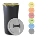 Produktbild: KUEFA BSC 60L Mülleimer, Müllsackständer, Gelber Sack Ständer inkl. Klemm-Ring für Müllbeutel, extra robust, UV- und witterungsbeständig, Sammelbehälter für Pfandflaschen und Leergut (Hellgrau)