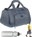 Produktbild: Sporttasche klein Herren Jungen Elephant Trainer 42 cm 18 Liter Freizeittasche Schule Fitness Sport Schwimmen Turnen Tasche Gymbag 1242 Grau + Flasche