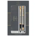 Produktbild: Parker IM Duo-Geschenkset mit Kugelschreiber & Tintenroller | Brushed Metal mit Goldzierteilen | Nachfüllen schwarz | Geschenkbox