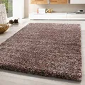 Produktbild: SIMPEX Wohnzimmer Teppich 120 x 170 cm - Hochflor Rosa Moderne Einfarbig Meliert Design - Schlafzimmer Pflegeleicht Extra Weich Flauschig - Carpet Living Room Deko