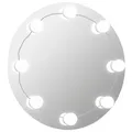 Produktbild: vidaXL Wandspiegel mit LED-Beleuchtung Kosmetikspiegel Spiegel Schminkspiegel Frisierspiegel Hängespiegel Dekospiegel Wohnzimmer Rund Glas