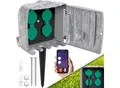 Produktbild: KESSER® Gartensteckdose Steinoptik mit 4 Steckplätzen - mit WiFi Funktion Steuerung per App - Inkl.Erdspieß, Mehrfachsteckdosen aussen mit 3m Verlängerungskabel Außensteckdose IP44 Dämmerungssensor