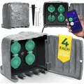 Produktbild: Gartensteckdose Steinoptik Mit 4 Steckplätzen - Mit Wifi Funktion Steuerung Per App - Inkl.erdspieß Mehrfachsteckdosen Aussen Mit 3m Verlängerung Grau / Box - Mit Wifi - Kesser