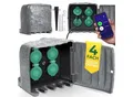 Produktbild: KESSER® Gartensteckdose Steinoptik mit 4 Steckplätzen - mit WiFi Funktion Steuerung per App - Inkl.Erdspieß, Mehrfachsteckdosen aussen mit 3m Verlängerungskabel Außensteckdose IP44 Dämmerungssensor