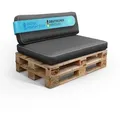 Produktbild: Palettenkissen-Set Anthrazit 2-tlg, Sitzkissen 120x80 cm & Rückenkissen 120x40 cm, wasserabweisend, waschbarer Bezug, luftgepolstert für Europale... - Grau