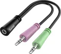 Produktbild: Hama 00200351 Klinke Audio Anschlusskabel [2x Klinkenstecker 3.5 mm - 1x Klinkenbuchse 3.5 mm] 0.15 m Schwarz
