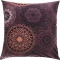 Produktbild: Erwin Müller Kissenbezug, Kissenhülle Flanell - Mandala - mollig warm, temperaturregulierend, mit praktischem Reißverschluss - aubergine Größe 80x80 cm