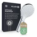 Produktbild: KLUDI-X3 Universal Duschkopf wassersparend als Option, Duschbrause mit 1 Strahlart, reinigungsfreundlicher Brausekopf Ø 11,7 cm, Shower Head (Standard 15 l/m, optional 9 l/min), Chrom