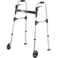 Produktbild: VEVOR Gehgestell 158 kg, Gehilfe mit Rädern & 8-fach verstellbarer Höhe, Gehrahmen aus leichtem Aluminium, Rollator mit Vorderrädern für Senioren & Erwachsene, Gehbock 605x385x755-955 mm