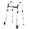 Produktbild: VEVOR Gehgestell 158 kg, Gehilfe mit Rädern & 8-fach verstellbarer Höhe, Gehrahmen aus leichtem Aluminium, Rollator mit Vorderrädern für Senioren & Erwachsene, Gehbock 605x385x755-955 mm