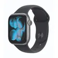 Produktbild: Apple Watch Series 11 Cellular 42mm Space Grau Aluminium Gehäuse mit Schwarz Sport Band - M/L