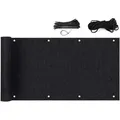 Produktbild: Salcar - Sekey Balkon Sichtschutz Hdpe 220g/m2 Balkonbespannung Schwarz 0,90 X 6m