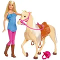 Produktbild: Barbie-Puppe und Pferdespielzeug, Reitzubehör, 1 Puppe und 1 Pferd enthalten, als Geschenk für Kinder ab 3 Jahre geeignet, FXH13