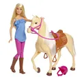 Produktbild: Barbie-Puppe und Pferdespielzeug, Reitzubehör, 1 Puppe und 1 Pferd enthalten, als Geschenk für Kinder ab 3 Jahre geeignet, FXH13