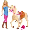 Produktbild: Barbie Puppe Pferd und Puppe, ab 3 Jahre, mit Zaumzeug und Sattel, 30 cm
