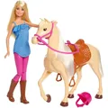 Produktbild: Mattel Barbie FXG94 FXH13 Pferd mit Mähne und Puppe mit beweglichen Knien