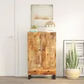 Produktbild: Highboard mit Schublade 60x33x100 cm Massivholz Mango & Eisen