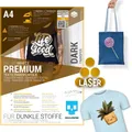 Produktbild: SKULLPAPER  10x A4  T-Shirt Textil Transferfolie FÜR DUNKLESTOFFE - Laserdrucker
