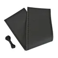 Produktbild: Lenkradbezug Lenkradhülle Lenkradschoner 37-39cm Leder nähen Premium Schwarz