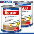 Produktbild: Baufan 2 x 1 kg Holzkitt Holzspachtelmasse Füllkitt Gebrauchsfertig Naturfarben