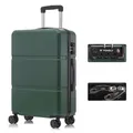 Produktbild: YONSLY Premium Reisekoffer TSA-Schloss,YKK-Reißverschluss Hartschalen-Koffer Trolley Rollkoffer Suitcase Handgepäck 4 Rollen (Dunkelgrün, L)