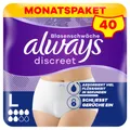 Produktbild: Always Discreet Inkontinenz-Höschen Normal, Größe L, 40 Höschen (4 Packungen x 10 Stück) Monatspaket bei Blasenschwäche