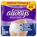 Produktbild: Always Discreet Inkontinenz-Höschen Normal Für Frauen, L, 40 Höschen, Verhindert Auslaufen Und Gerüche, Angenehm Und Kaum Spürbar