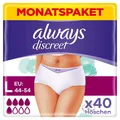Produktbild: Always Discreet Inkontinenz-Höschen Normal, Größe L, 40 Höschen neu und OVP