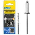 Produktbild: Rapid Blindnieten Edelstahl Ø 4,8mm, 19-22mm Klemmbereich, 50 Stk. V2A Nieten, Set inkl. Bohrer, für Blindnietzangen