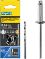 Produktbild: Rapid Blindnieten Edelstahl 4,8mm V2A Nieten 19-22mm Klemmbereich 50 Stk Bohrer