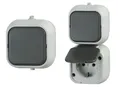 Produktbild: Feuchtraum Wechselschalter, 250V/16A, IP44, AP, grau/schwarz