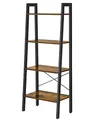 Produktbild: VASAGLE Regal, Bücherregal mit 4 Ebenen, Leiterregal, Standregal, für Wohnzimmer, Schlafzimmer, Küche, Homeoffice, Industrie-Design, Stahlrahmen, vintagebraun-schwarz LLS44X, 56 x 34 x 137.5 cm