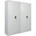 Produktbild: PROREGAL MegaDeal 2x Flügeltürenschrank ELEPHANT 2 Türen Abschließbar HxBxT 180x80x40cm 6 Fächern & Kleiderstange Stahl Pulverbeschichtet Lichtgrau